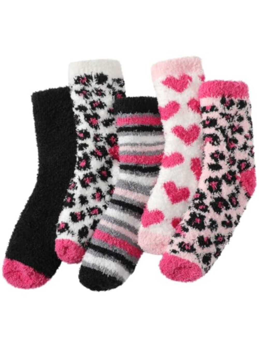 5 Pairs Fuzzy Socks Women Warm Winter Cozy Fluffy Slipper Socks